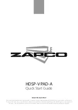 zapco HDSP-V PAD-A Quick Start Manual предпросмотр