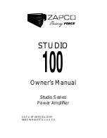 Предварительный просмотр 1 страницы zapco STUDIO 100 Owner'S Manual