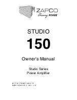 zapco Studio 150 Owner'S Manual предпросмотр