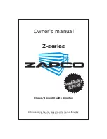 Предварительный просмотр 1 страницы zapco Z-series Owner'S Manual