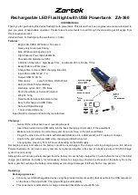 Zartek ZA-360 User Manual preview