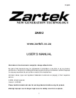 Preview for 1 page of Zartek ZA502 User Manual