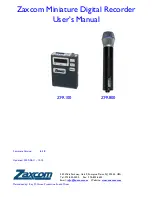 Preview for 1 page of Zaxcom ZFR100 User Manual