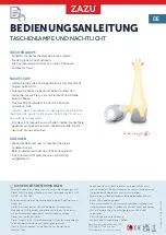 Preview for 5 page of ZAZU Torch and Nightlight Gina giraffe pink Manual