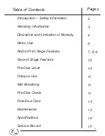 Предварительный просмотр 3 страницы Zeagle ReZort 310-5210 Owner'S Manual