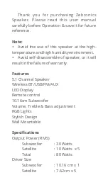 Preview for 2 page of Zebronics ZEB FEEL 5 User Manual