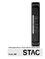 Zeck Audio STAC Force 180 Owner'S Manual preview