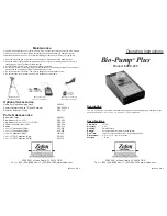 Preview for 1 page of Zefon International Bio-Pump Plus Operating Instructions