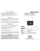 Zefon Z-Lite Operating Instructions предпросмотр