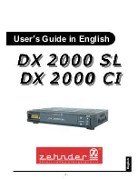 Zehnder Rittling DX 2000 CI User Manual preview