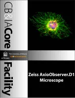 Предварительный просмотр 1 страницы Zeiss AxioObserver D1 User Manual