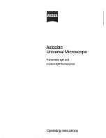 Предварительный просмотр 1 страницы Zeiss Axioplan Universal microscope Operating Instructions Manual