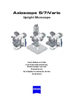 Предварительный просмотр 1 страницы Zeiss Axioscope 5 Quick Reference Manual