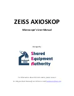 Preview for 1 page of Zeiss Axioskop User Manual