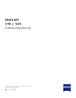 Предварительный просмотр 1 страницы Zeiss DTI 1/19 Instructions For Use Manual