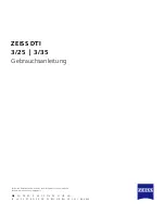 Предварительный просмотр 1 страницы Zeiss DTI 3/25 User Manual