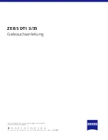 Предварительный просмотр 1 страницы Zeiss DTI 3/35 Instructions For Use Manual