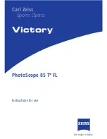 Предварительный просмотр 1 страницы Zeiss PhotoScope 85 T* FL Series Instructions For Use Manual