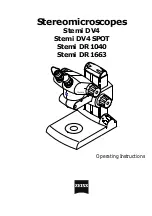 Zeiss Stemi DR 1040 Operating Instructions Manual предпросмотр