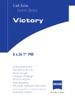 Предварительный просмотр 1 страницы Zeiss Victory 8 x 26 T* PRF Instructions For Use Manual