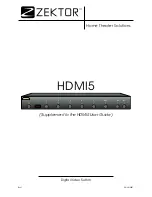 Предварительный просмотр 1 страницы Zektor HDMI5 User Manual