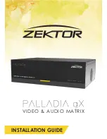 Zektor Palladia gX Installation Manual предпросмотр