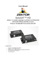 Zektor SoloCAT HD User Manual preview