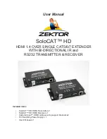 Zektor SoloCAT HD User Manual предпросмотр