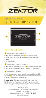 Zektor ZEK-HDMI2-SP2 Quick Setup Manual preview