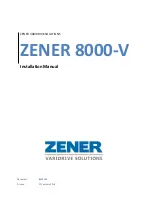 Zener 8000-V Installation Manual preview