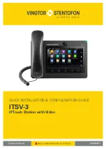 Zenitel Vingtor Stentofon ITSV-3 Quick Installation & Configuration Manual preview