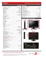 Предварительный просмотр 2 страницы Zenith 19LCD3 Specification Sheet