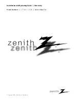 Предварительный просмотр 1 страницы Zenith C27V46 Installation / Operating Manual | Warranty