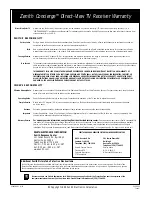 Preview for 48 page of Zenith Concierge H20C35DT Installation And Operating Manual, Warranty