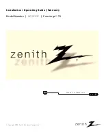 Предварительный просмотр 1 страницы Zenith Concierge H25E39Y Installation And Operating Manual, Warranty