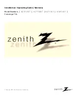 Предварительный просмотр 1 страницы Zenith Concierge H25F36DT Installation And Operating Manual, Warranty