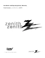 Предварительный просмотр 1 страницы Zenith D60WLCD Series Installation And Operating Manual, Warranty