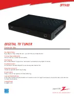 Preview for 1 page of Zenith DTT900 Specification Sheet