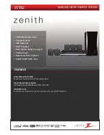 Zenith DVT812 Specification Sheet preview
