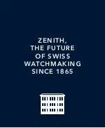 Preview for 4 page of Zenith EL PRIMERO series Operating Instructions Manual