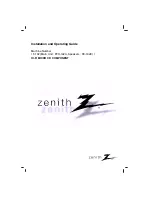 Preview for 1 page of Zenith FFH-192A Installation And Operating Manual