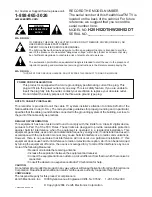 Предварительный просмотр 2 страницы Zenith H20H52DT Installation And Operating Manual