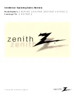 Zenith H24F36DT Series Installation / Operating Manual | Warranty preview