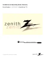 Предварительный просмотр 1 страницы Zenith HE20D50DT Installation And Operating Manual, Warranty