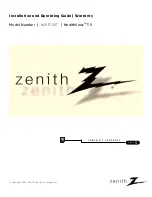 Zenith HealthView H20F50DT Installation And Operating Manual, Warranty preview