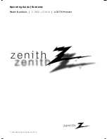 Предварительный просмотр 1 страницы Zenith L17W36 Series Operating Manual