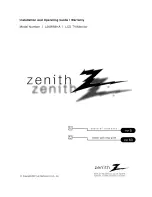 Предварительный просмотр 1 страницы Zenith L26W58HA and Installation And Operating Manual