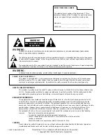 Preview for 2 page of Zenith Presentation H27D44DT Installation & Operating Manual