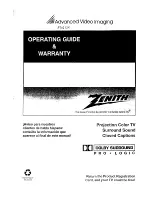 Zenith PV5269BT Operating Manual & Warranty preview