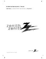 Preview for 1 page of Zenith R40W46F Series Installation And Operating Manual